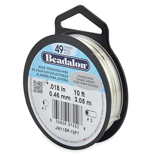 Beadalon JW11SP-10FT 49-Strand Bead Stringing Wire 0.018 in / 0.46 mm | Flexible Jewelry Wire for Beading & Gemstones - main product image