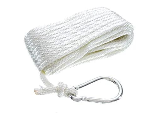 Seachoice Anchor Line Rope, Braided Nylon, White, Spring Hook, 3/16 In. X 100 Ft. thumbnail 1