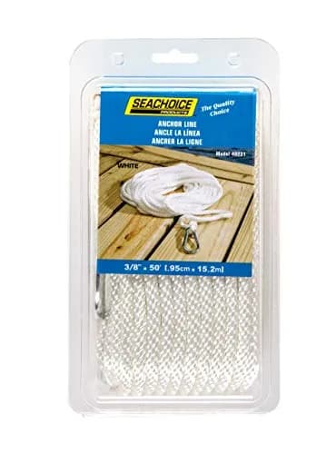 Seachoice Anchor Line Rope, Braided Nylon, White, Spring Hook, 3/16 In. X 100 Ft. thumbnail 5