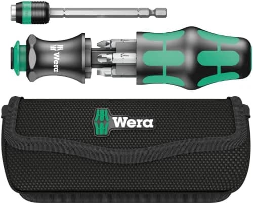 Wera KK25 Replacement Type Driver Bit Set | 7-Piece Compact Screwdriver & Bit Adapter thumbnail 1