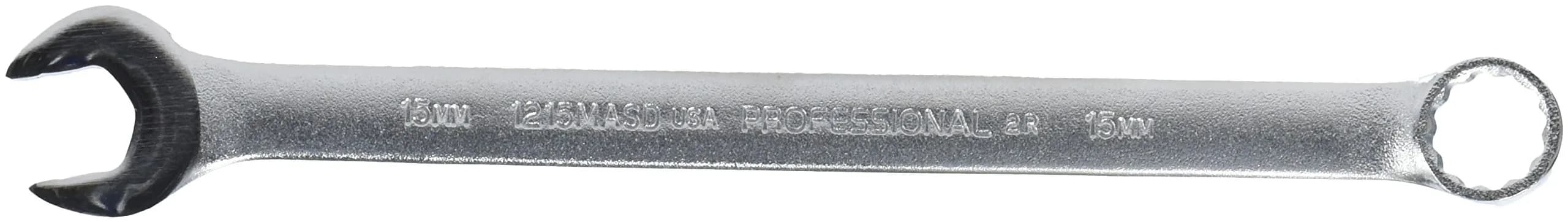 Stanley Satin Combination Wrench 15 mm | Durable Alloy Steel, 12 PT Box End, Classic Style