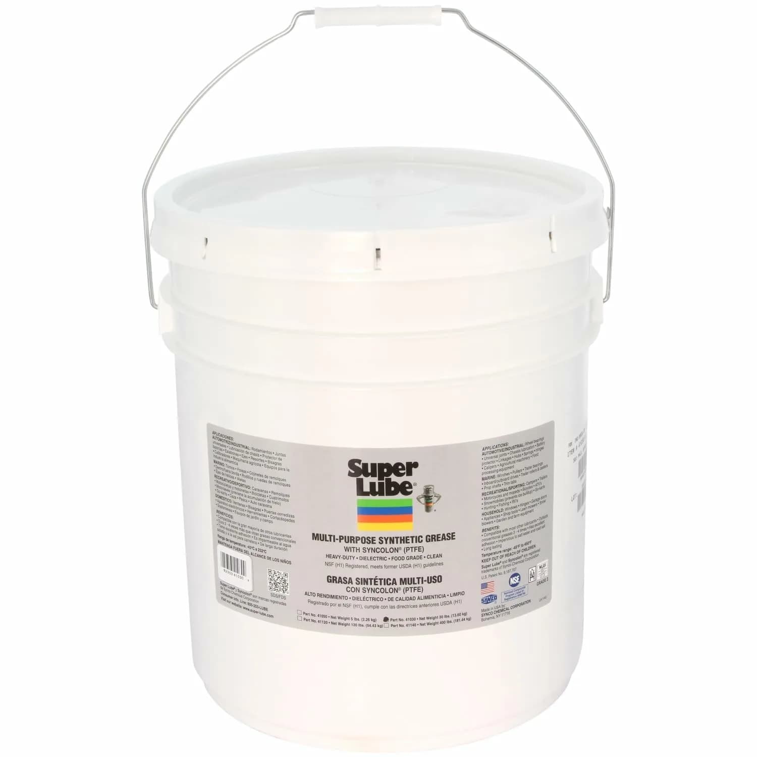 Super Lube Multi-Purpose Synthetic Grease with Syncolon Pail 14.5 kg (32 lb) | NSF H1 Food Grade Lubricant for Extreme Temperatures - main product image