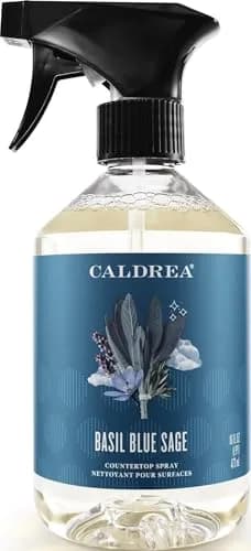 Caldrea Multi-Surface Countertop Spray Cleaner Basil Blue Sage 473ml (16 Fl Oz) | Plant-Based Odor Eliminator thumbnail 1