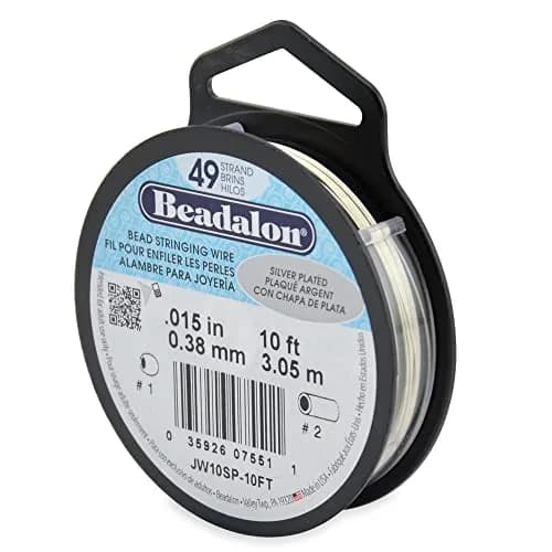 Beadalon 49-Strand Bead Wire .015" / 0.38 mm Silver Plated 10 ft | Flexible Jewelry Wire thumbnail 1