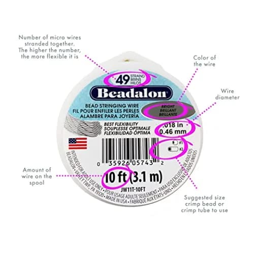 Beadalon 49-Strand Bead Wire .015" / 0.38 mm Silver Plated 10 ft | Flexible Jewelry Wire thumbnail 3