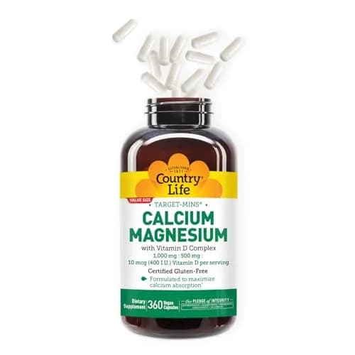 Country Life Target-Mins Calcium Magnesium with Vitamin D, 360 Capsules thumbnail 3