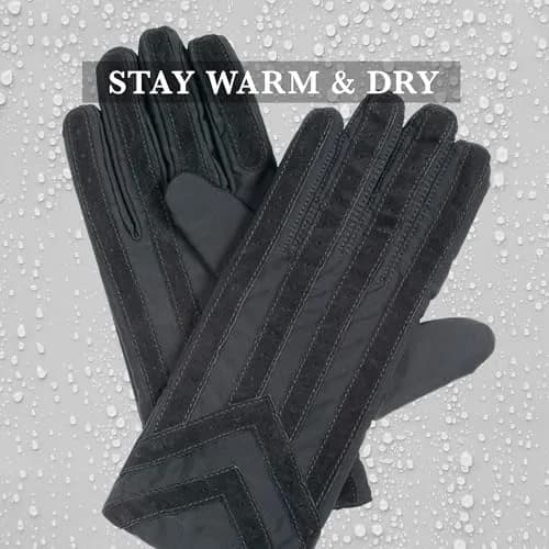 isotoner Signature Men's Stretch Cold Winter Gloves | Medium-Large, Brown, 0.12 kg (0.26 lb) thumbnail 4