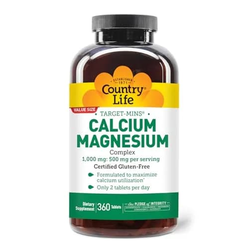 Country Life Target-Mins Calcium Magnesium Complex, 360 Tablets | Supports Bone & Muscle Health thumbnail 1