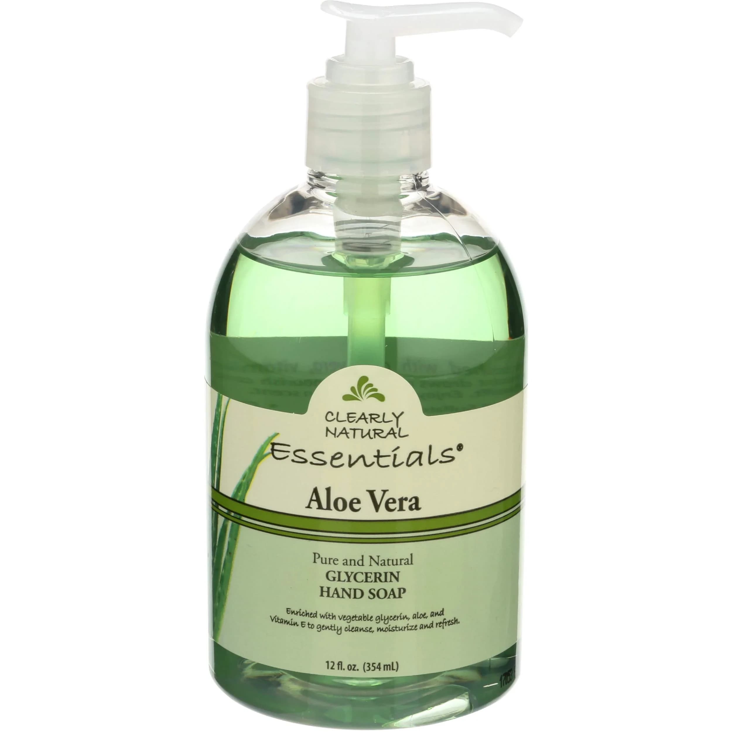Clearly Natural Unscented Glycerin Liquid Hand Soap 355ml (12 Fl Oz) | Pure & Natural for Sensitive Skin — Aloe Vera
