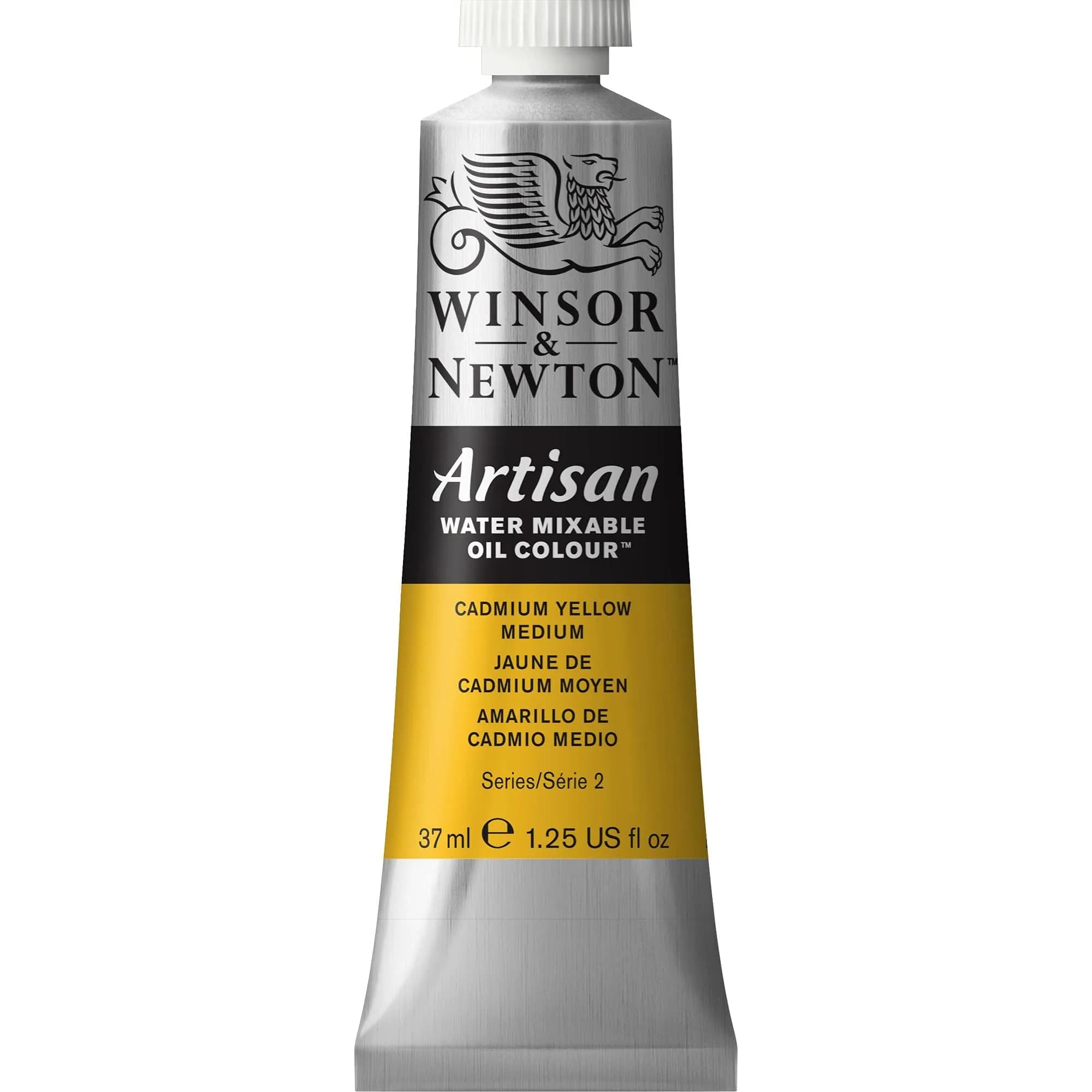 Winsor & Newton Artisan Water Mixable Oil Colour Prussian Blue 37ml (1.25 fl oz) | ASTM D4236 Certified — Cadmium Yellow Medium