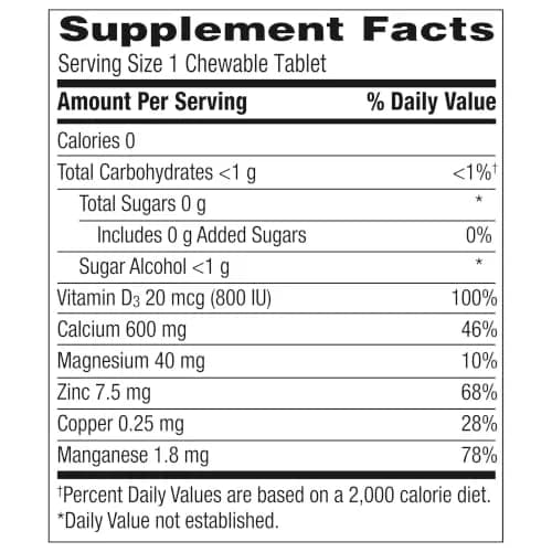 Caltrate Chewables 600 Plus D3 Vitamin D and Calcium Supplement | Sugar Free, Bone & Muscle Support thumbnail 10