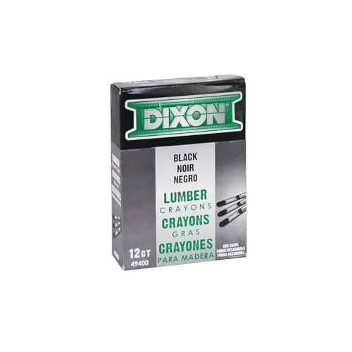 Dixon Lumber Crayons Carbon Black 12 Count (0.63 lb) | Fade-proof, Water-proof, Smear-proof Marking Tools thumbnail 1