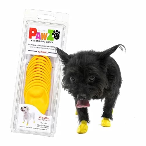 Protex PawZ Rubber Dog Boots for Small Paws | All-Weather Waterproof, Anti-Slip, XX-Small (1"-1.5") Pack of 12 thumbnail 1