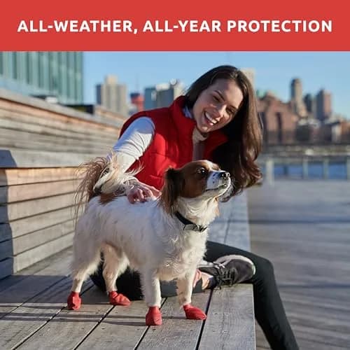 Protex PawZ Rubber Dog Boots Waterproof Non-Slip 12 Pack | All-Weather Paw Protection thumbnail 6