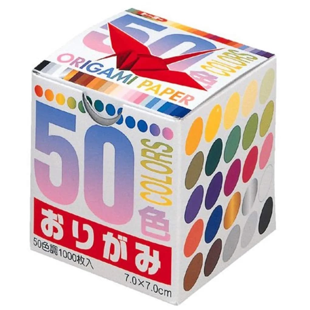 Toyo Origami Paper 7cm, 1000 Sheets, 50 Colors | Professional Grade Art Paper - main product image
