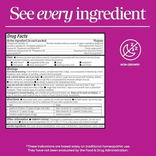 Nature's Way Umcka Cold & Flu Relief FastActives Berry Powder 10 Packets | Homeopathic Multi-Symptom Relief thumbnail 7