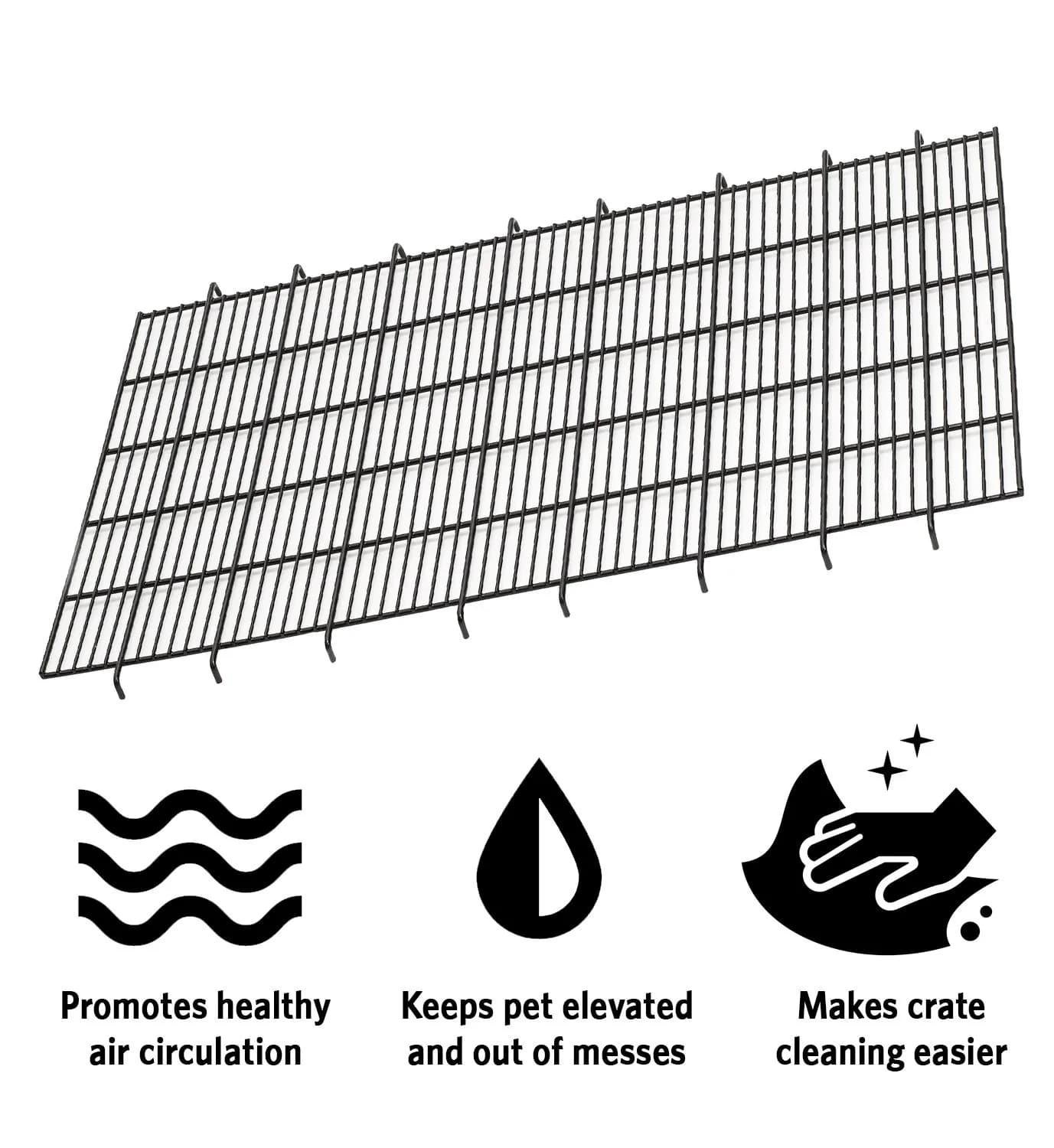 MidWest Homes for Pets Floor Grid for Dog Crate; Elevated Floor Grid Fits Models 1336TD, 1536, 1536DD, 436, 436DD, 1936, 1936DD, 1636/1636DD CURVED SLIDE BOLT LATCH, Black; Model FG36B thumbnail 2