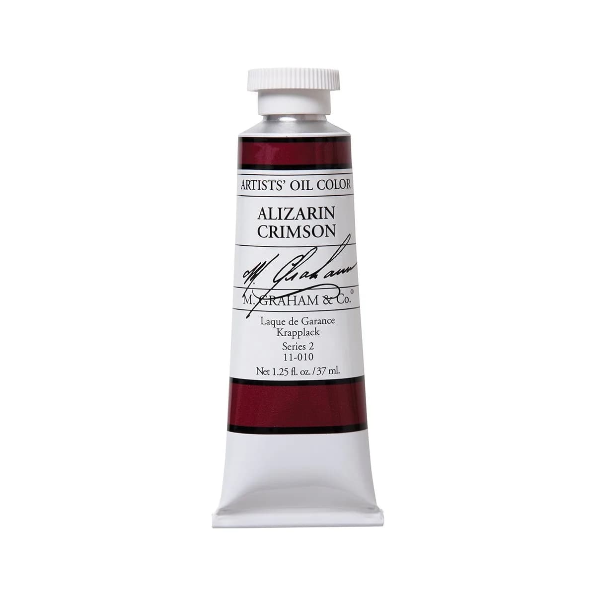 M. Graham & Co. Artist Oil Paint Transparent Red Iron Oxide 37ml (1.25 Fl Oz) | Lightfast Rating I Excellent — Alizarin Crimson / 1.25 Fl Oz