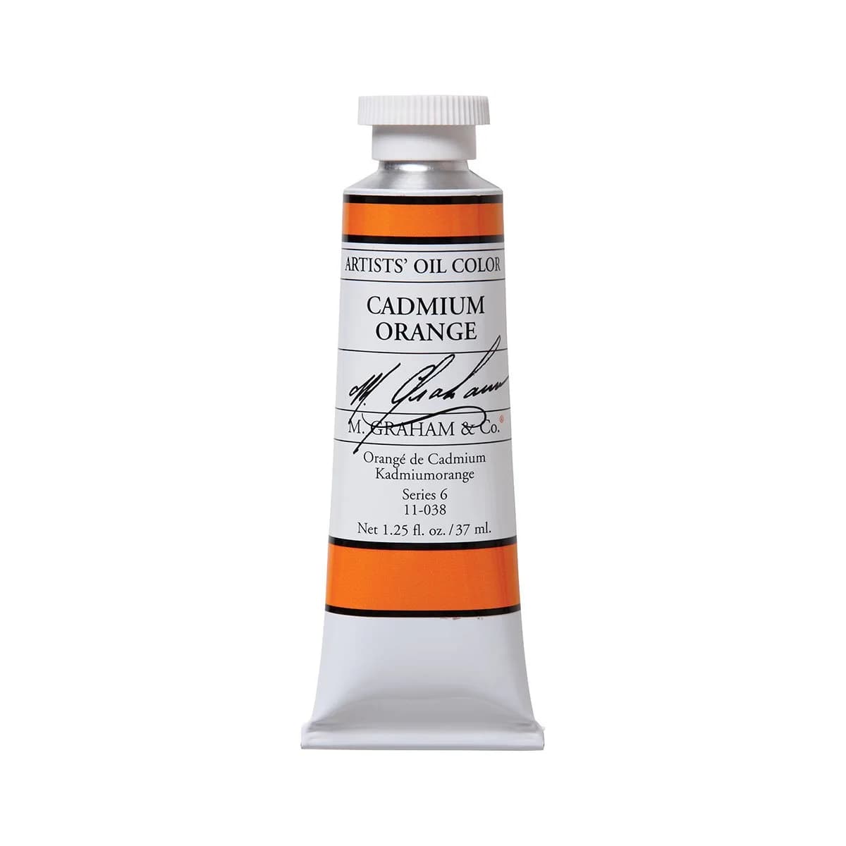 M. Graham & Co. Artist Oil Paint Transparent Red Iron Oxide 37ml (1.25 Fl Oz) | Lightfast Rating I Excellent — Cadmium Orange