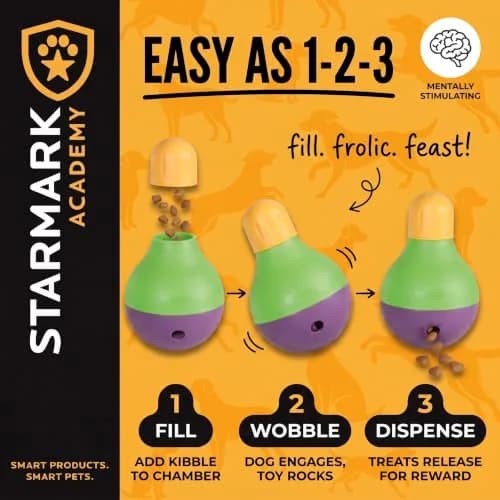 Starmark Treat Dispensing Bob-A-Lot Large Dog Interactive Feeder Toy | Adjustable Food Flow & Wobbling Fun thumbnail 4