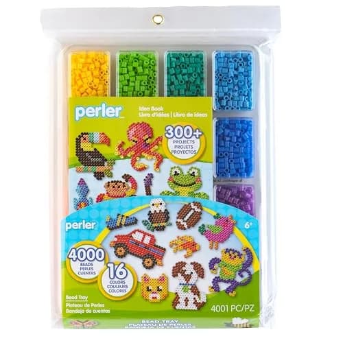 Perler Assorted Fuse Beads Kit with Storage Tray & Pattern Book, Multicolor, 4001pcs | Arts & Crafts for Kids & Adults thumbnail 1