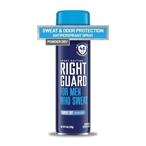 Right Guard Sport Powder Dry Scent Antiperspirant & Deodorant Spray 6oz | 48-Hour Odor & Sweat Block, Gentle on Skin thumbnail 1