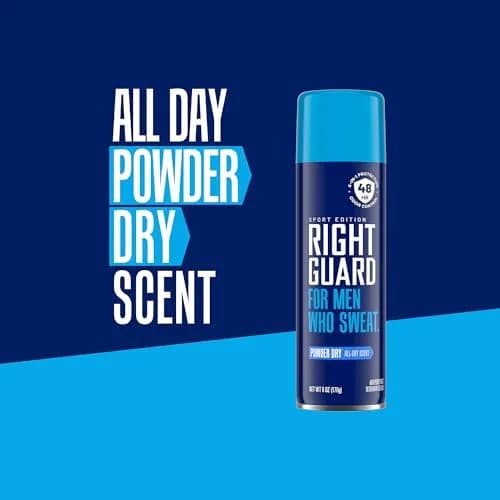 Right Guard Sport Powder Dry Scent Antiperspirant & Deodorant Spray 6oz | 48-Hour Odor & Sweat Block, Gentle on Skin thumbnail 4