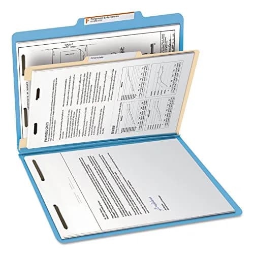 Smead Classification File Folders 2" Expansion, 2/5-Cut Tab, Letter Size, 10 per Box (Blue) | Organize Documents with 6 Filing Surfaces thumbnail 5