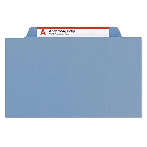 Smead Classification File Folders 2" Expansion, 2/5-Cut Tab, Letter Size, 10 per Box (Blue) | Organize Documents with 6 Filing Surfaces thumbnail 3