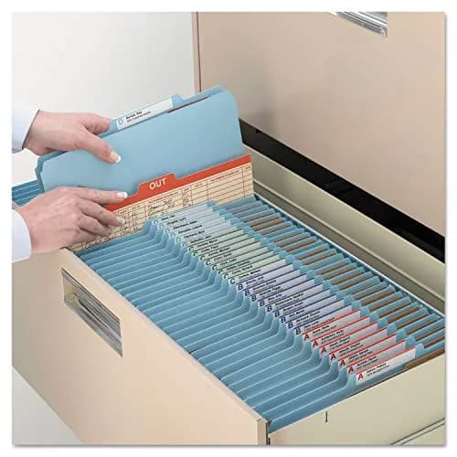 Smead Classification File Folders 2" Expansion, 2/5-Cut Tab, Letter Size, 10 per Box (Blue) | Organize Documents with 6 Filing Surfaces thumbnail 4