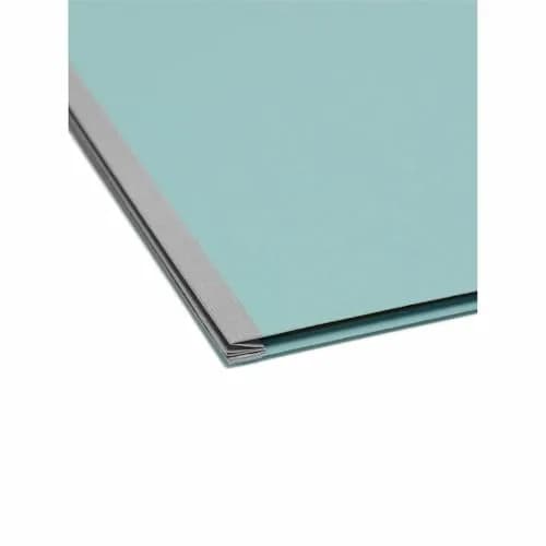 Smead Pressboard Classification File Folder with SafeSHIELD Fasteners, 2 Dividers, 2" Expansion, Letter Size, Blue, 10 per Box | 25.9cm x 30.7cm x 6.4cm thumbnail 4