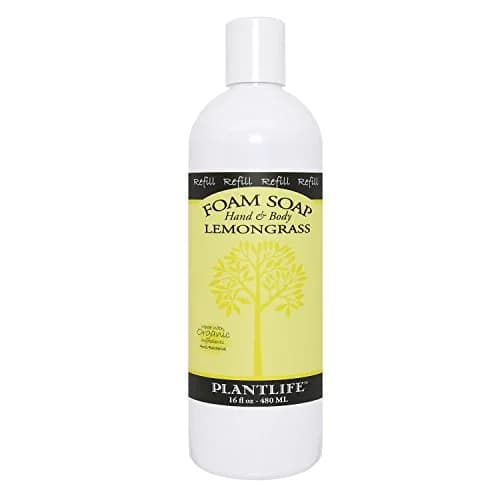 Plantlife Lemongrass Foam Soap Refill 473ml (16 Fl Oz) | Organic Aloe Vera & Essential Oils thumbnail 1
