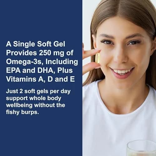 Carlson Cod Liver Oil Gems, Super 1000 mg, 250 mg Omega-3s, 250 Softgels | Heart, Brain & Vision Support thumbnail 5