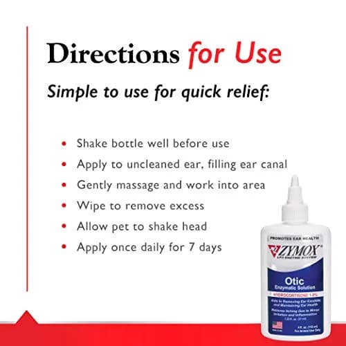 Zymox Otic Enzymatic Solution for Dogs and Cats 118ml (4 Fl Oz) | Soothes Ear Infections & Itch Relief thumbnail 5