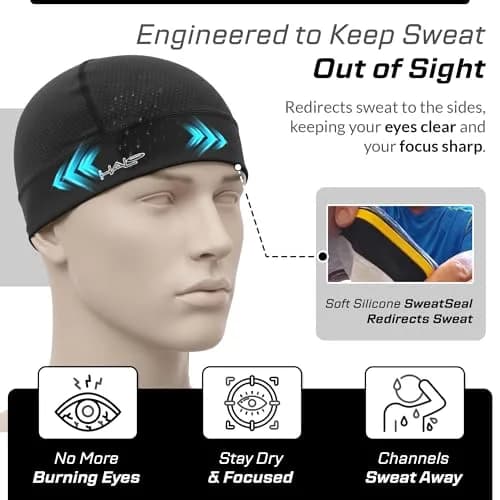 Halo Headband womens With Halo Headband tie bandana BLACK 1 SIZE US | Sweat Seal UV Protection thumbnail 3