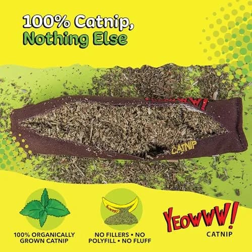 Yeowww! Catnip Cigar Cat Toy 18cm (7 inch) | Potent Organic Catnip Kicker for Cats thumbnail 2