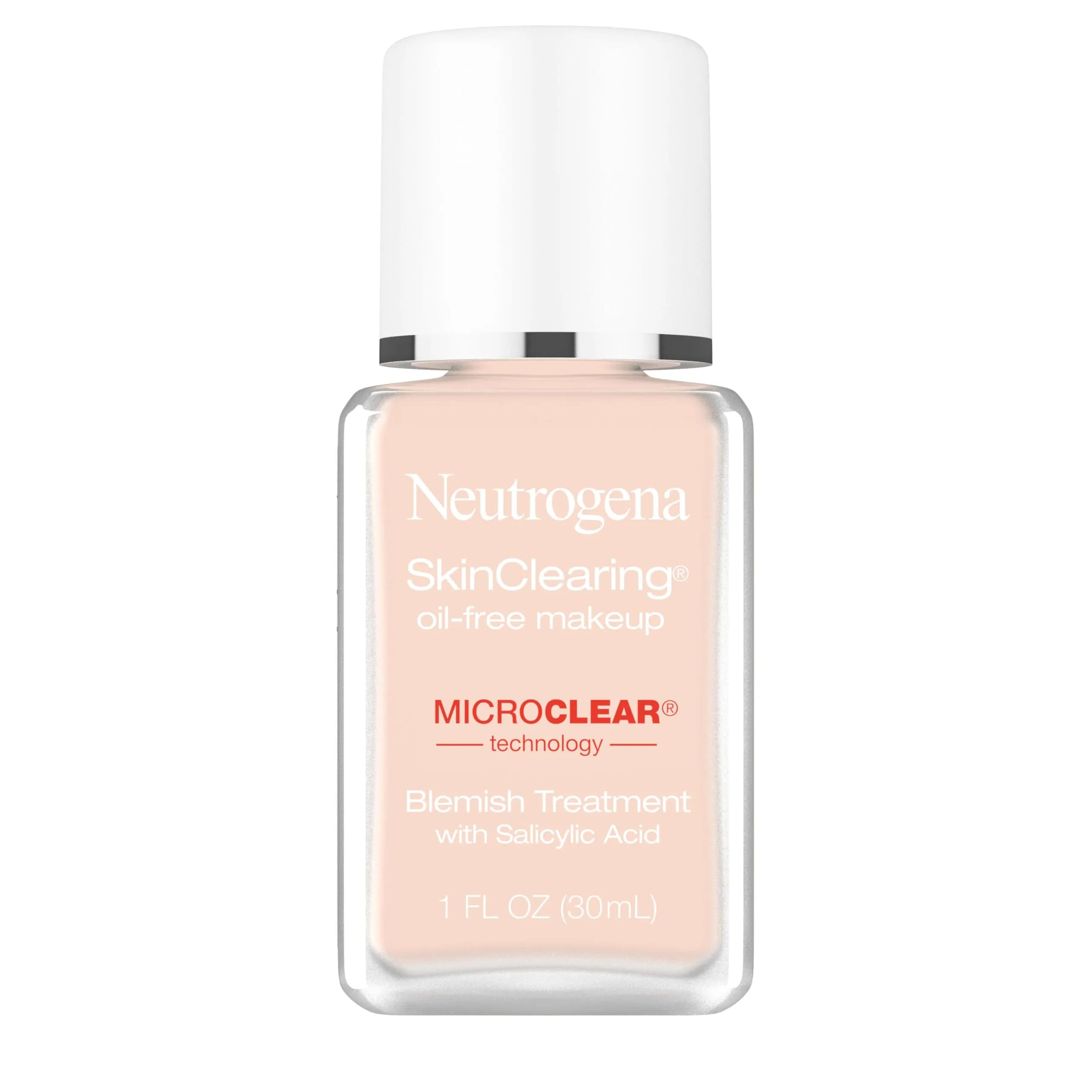 Neutrogena SkinClearing Liquid Foundation Buff 30 29.57ml (1 fl oz) | Acne-Fighting Oil-Free Makeup — 020 Natural Ivory