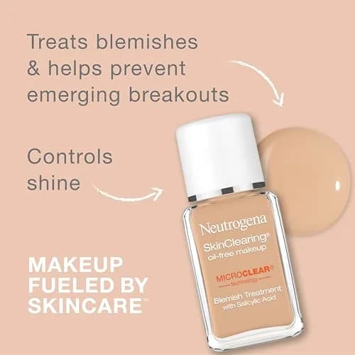 Neutrogena SkinClearing Oil-Free Liquid Foundation 29.57ml (1 fl. oz) | Fights Breakouts & Controls Shine thumbnail 2