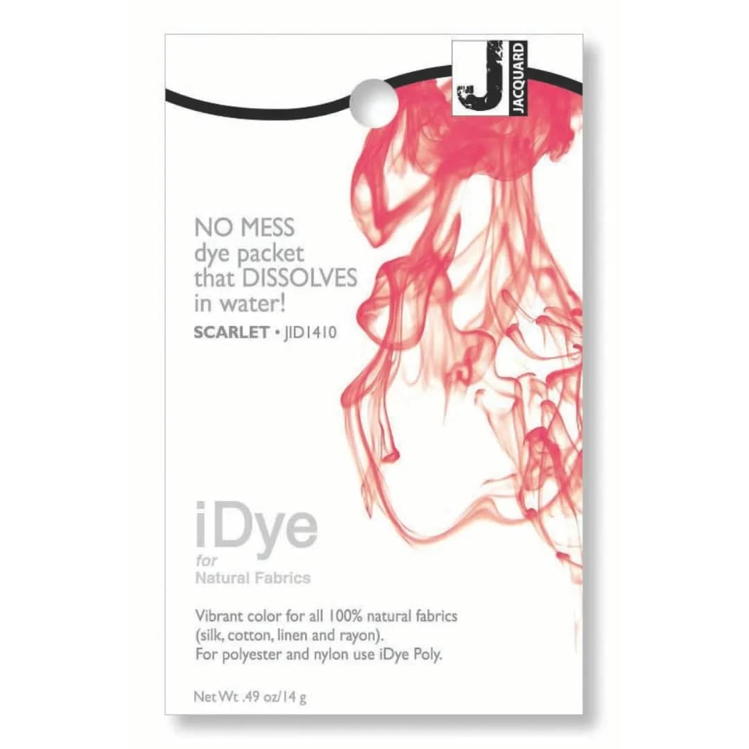 Jacquard iDye Poly with Color Intensifier for Polyester, Nylon, Acrylic & Plastic | No Mess Synthetic Fabric Stovetop Dye — Scarlet