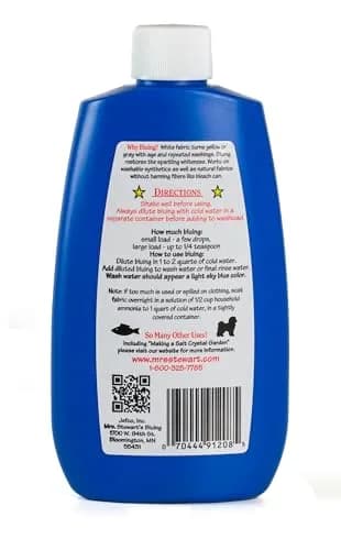 Mrs. Stewart's Liquid Bluing 227 ml (8 Fl Oz) | Brightens Whites Without Damaging Fabric thumbnail 2