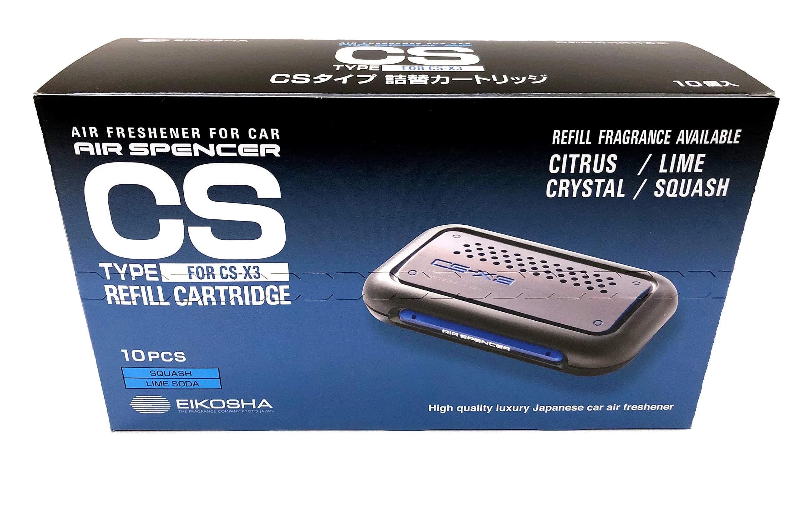 Air Spencer CS-X3 Squash Car Air Freshener Refill Pack 3 | Long-Lasting Fragrance for Indian Cars — Pack of 10