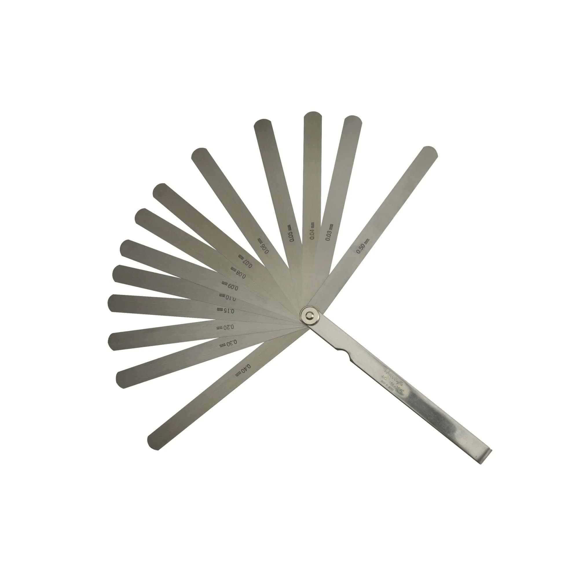 Mitutoyo 184-302S Thickness Gage 0.03-0.5mm, 150mm Blade Length | Precision Measuring Tool with 13 Leaves
