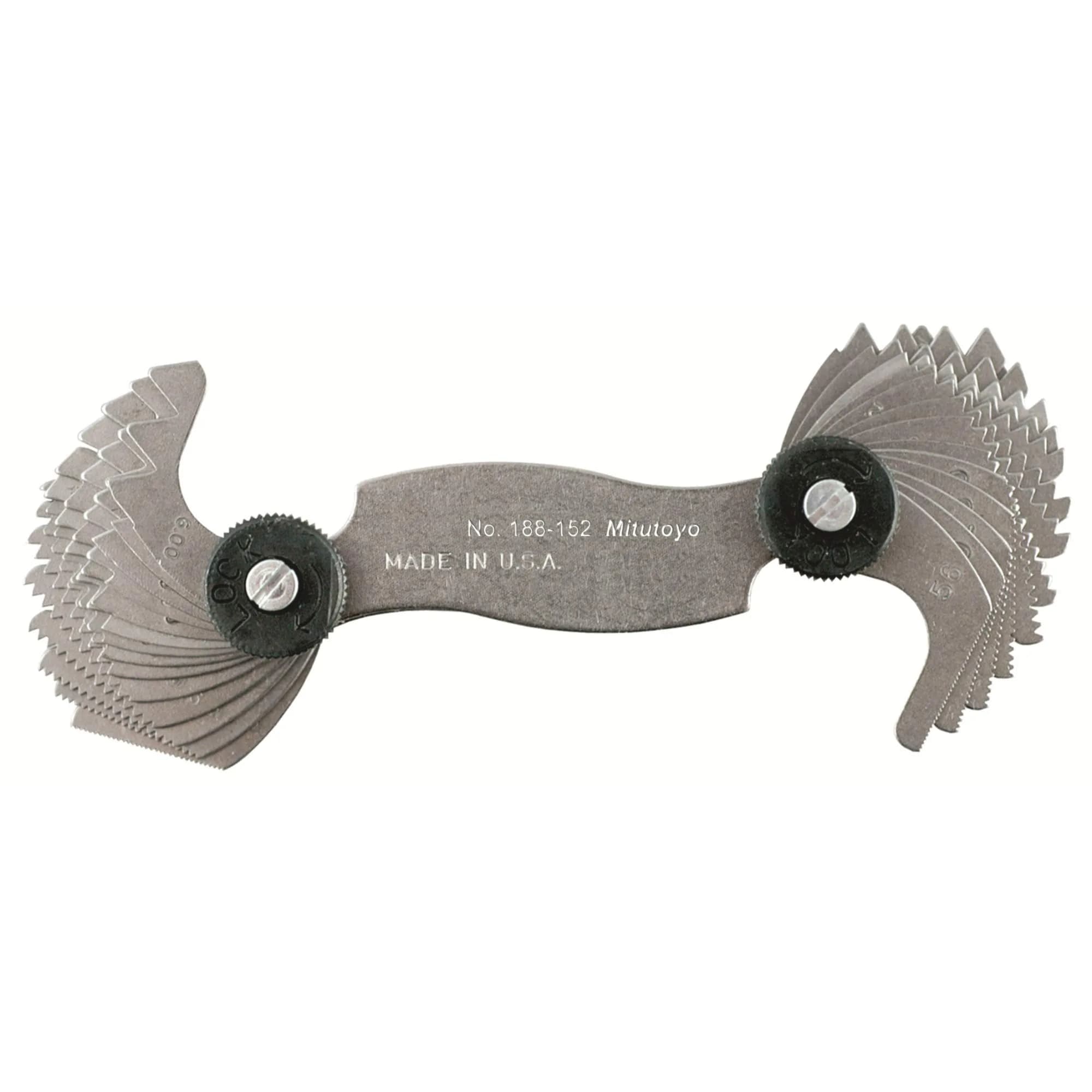 Mitutoyo 188-152 Metric and Unified Screw Pitch Gage Set with 28 Leaves | Precision Measuring Tool - main product image