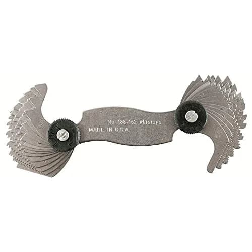 Mitutoyo 188-152 Metric and Unified Screw Pitch Gage Set with 28 Leaves | Precision Measuring Tool thumbnail 1