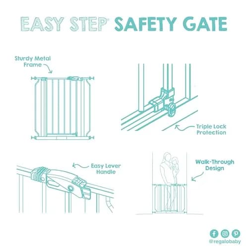 Regalo Safety 29"-38.5" Easy Step Baby Gate | Extra Wide Door & Stair Protection thumbnail 9