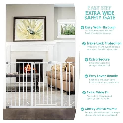 Regalo Safety 29"-49" Extra Wide Baby Gate for Doorways & Stairs | Adjustable & Secure thumbnail 4