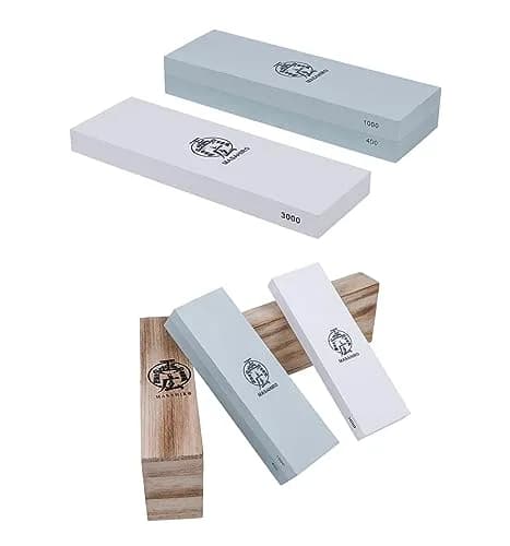 HMS 2-Piece Whetstone Set 7-Inch | 400/1000/3000 Grit Knife Sharpening Stones thumbnail 1
