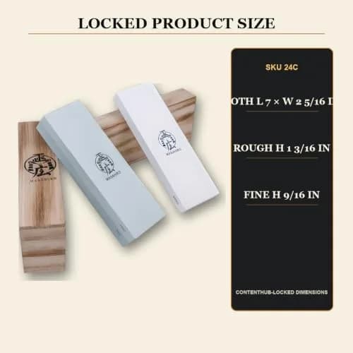 HMS 2-Piece Whetstone Set 7-Inch | 400/1000/3000 Grit Knife Sharpening Stones thumbnail 4
