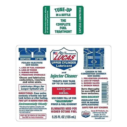 Lucas Oil Fuel Treatment 5.25 oz (156 ml) Bottles - 24 Pack | Boosts Power & Fuel Economy thumbnail 5