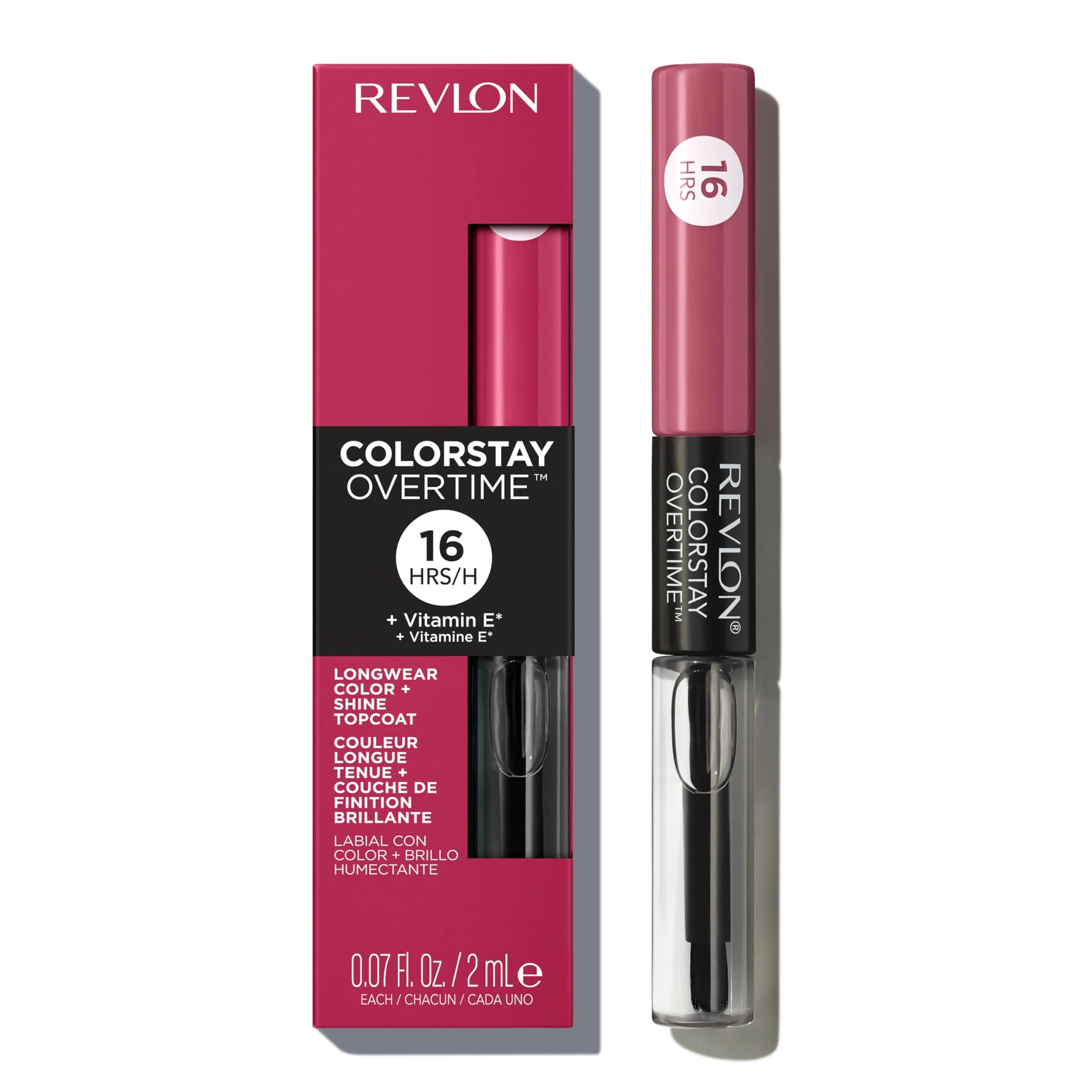 Revlon ColorStay Overtime Lipcolor, 370 Everlasting Rum | Long Lasting, Transfer-Proof Lipstick with Vitamin E (70-120 chars) — 220 Unlimited Mulberry